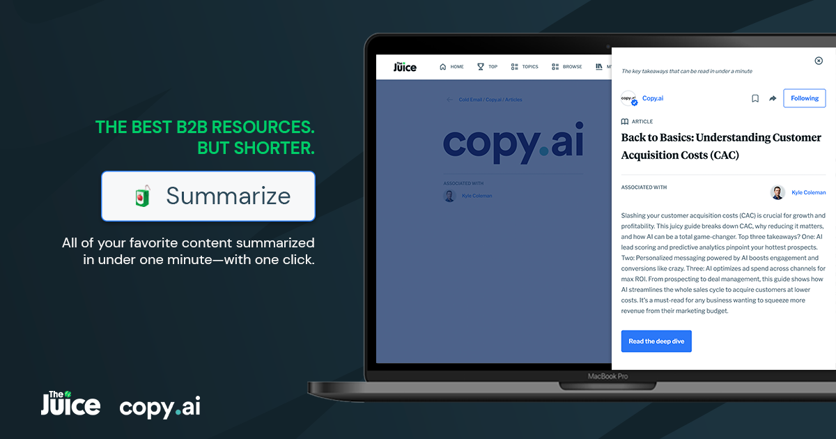 The Juice Launches One-Minute B2B Content Summaries