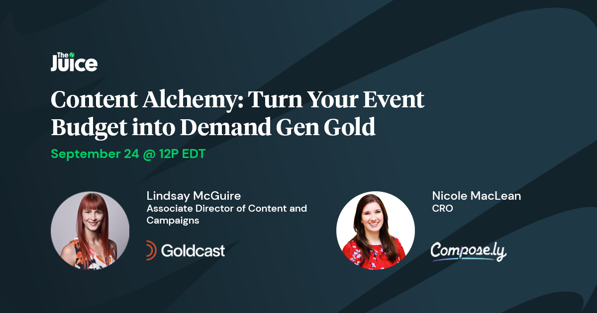 [Upcoming Event] Turning Events from Budget Sinkholes into Demand Generation Goldmines